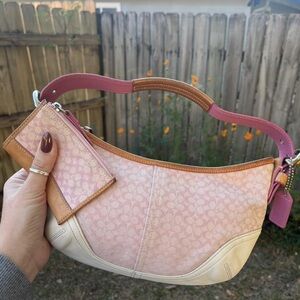Coach Pink and Cream Shoulder Bag